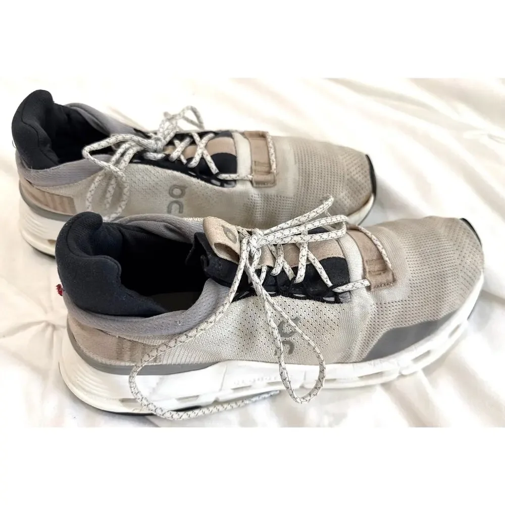 On Cloudnova Sneakers Men's 9.5 Beige Running Walking Athletic Shoes CloudTec